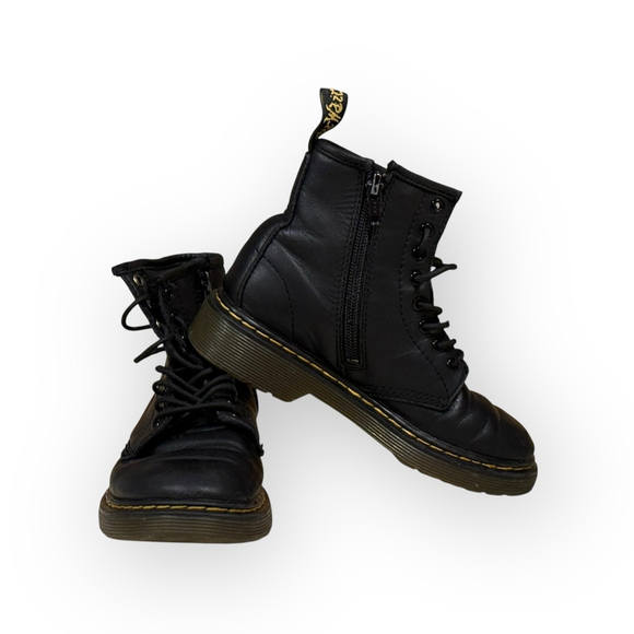 Dr Martens Boots Kids 1460 Pascal Mono Black Zip Docs 8 Eye Unisex Shoes Sz 13​ - Picture 6 of 8